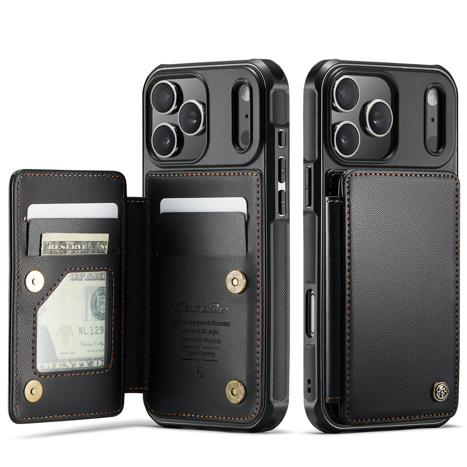 樂天商城 - iPhone17 17Air 17Pro 17ProMax ケース 合成皮革 背面カード収納 財布一体型 スマホケース 現金収納 紙幣対応 キャッシュレス対応 外出便利 手帳型 耐衝撃 カバー アイフォン セブンティーン エアー プロ プロマックス