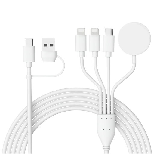 4in1 USB-C 充電ケーブル 【Apple Watch/iPhone/iPad/Android 対応】 高速充電 マルチ充電ケーブル 一本四役 Type-C ライトニング Micro USB ワイヤレス充電 4in1 USB-C 充電ケーブル 【Apple Watch/iPhone/iPad/Android 対応】 高速充電 マルチ充電ケーブル 一本四役 Type-C ライトニング Micro USB ワイヤレス充電