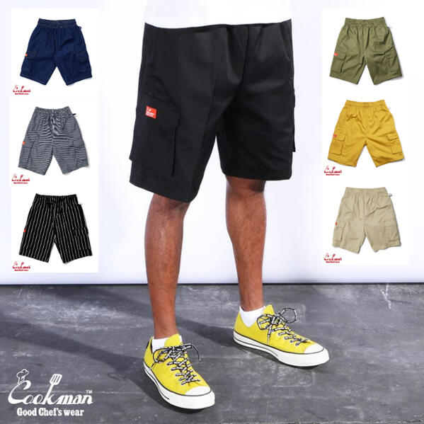 Cookman シェフパンツ カーゴショート Chef Pants Short Cargo 無地 デニム ストライプ