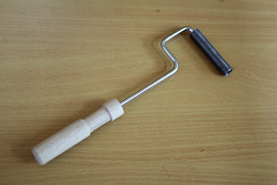 FRP補修用 脱泡ローラー(鉄ねじ) 100mm 太タイプ(12φ)