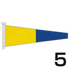 Rakuten - 国際信号旗　数字旗　【5旗】　小型　55cm x 179cm　トロピカル　ばら売り　Internatioal Naval Flags