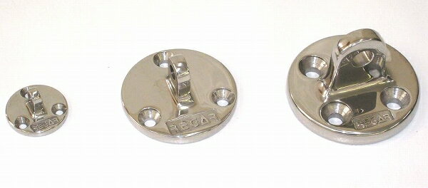 フォークタイプの金具はアイプレートの肉厚、穴径に注意してご選択下さい。 取り付けビス、穴径　6.2φ アイプレート厚み　　8.0 ベース外径　　　　　65φ ベース取付ビス径　　M6皿×3　