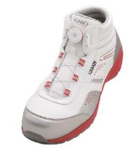 安全靴 IGNIO 1058 ホワイト Middle Type A種 TGF 足首サポート スポーティ 作業靴 セーフティシューズ おたふく手袋