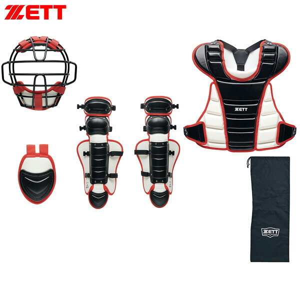 メーカー：ZETT メーカー型番：BL8330A ■少年軟式用・ソフト用 ■カラー/ブラック×ホワイト(1911) ■素材 マスク：鋼線 プロテクター：合成皮革 レガーツ、スロートガード：ポリエチレン ■サイズ 用具一式付属バッグ収納時／57×41×10cm マスク／約500g プロテクター／前面首元部～裾先端部370mm×腹部最大幅部410mm・約430g レガーツ／膝カップ中央部～足首部310mm×全長570mm・約850g(両足) スロートガード／長さ約145mm・約50g ■詳細 少年軟式・ゴムソフト用キャッチャー防具4点セット。 専用袋付き。 マスク：SGマーク合格品 スロートガード：セミロングタイプ プロテクター：ワンタッチ着脱式 レガーツ：ダブルカップ、ワンタッチ着脱式 ■備考 こちらの商品ですが店頭でも販売をしているためご注文後にお取り寄せや在庫切れになる可能性がございます。 中には店頭展示品もございます。 化粧箱が無い場合もございます。 多少の傷・汚れはノークレームにてお願いします。 お急ぎの方や確実なお取り引きをご希望の方は必ずご注文前に在庫のご確認をお願いします。
