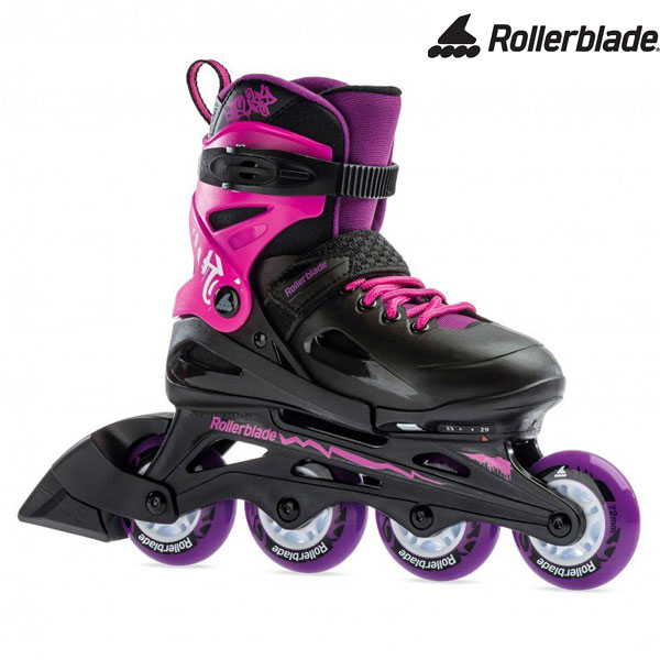 メーカー名：2022ROLLERBLADE（ローラーブレード） 品名 ：FURY G カラー：BK/PK ■サイズ(Kids) ・US12J-5/18.5-21cm（US12J～US2の4サイズで調整可能） ・US2-6/21-24cm（US2～US6の4サイズで調整可能） ・US5-8/23-26cm（US5～US8の4サイズで調整可能） ■TECH SHELL/UPPER：Fury, molded, vented, 4-size adjustable LINER：Performance Junior, adjustable FRAME：Monocoque composite, 4x72mm, max 76mm on 21.0/2, 23.0/5 BRAKES：On the skate BUCKLE：Locking cuff buckle, 45° powerstrap, laces BEARINGS：SG3 ■説明 インラインスケートを始めたいお子様やトイスケートからの履き替えをお考えのお子様にオススメです。 4段階でサイズ調整ができるようになっていいますので成長にあわせてサイズを変えられます。 ヒールブレーキは右側のみに付いています。 ■送料について■ 沖縄県以外の地域は送料無料となります。 ※沖縄県のみ送料別途1,800円頂いております。 注文内容ご確認（自動配信メール）は送料0円でご案内がいきますが当店よりご案内させて頂く注文承諾のメールにて送料1,800円を加算させて頂きます。