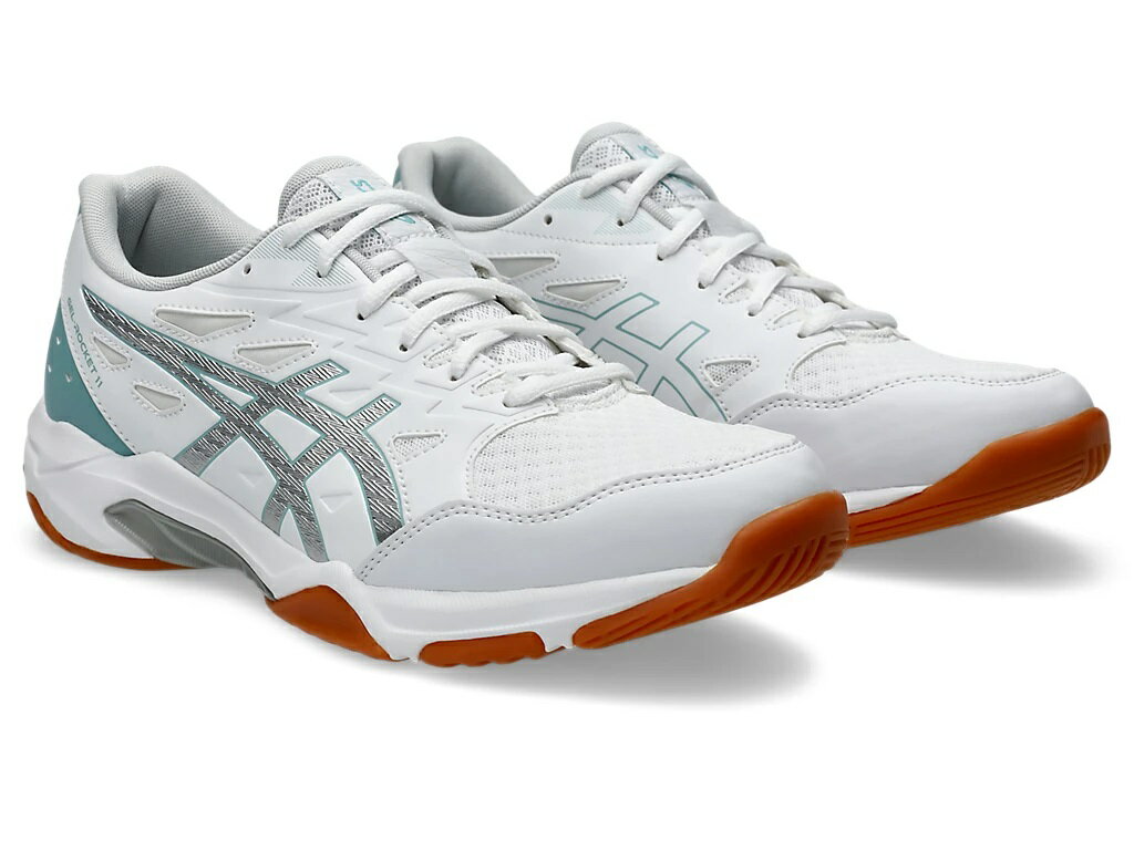 ■メーカー名：asics（アシックス） ■品名：GEL-ROCKET 11 ■品番：1073A065 ■カラー：102(White/Teal Tint) ■サイズ：22.5～30cm ■幅ラスト：STANDARD ■適合する別売中敷:1173A029 ■素材：アッパー:人工皮革+合成繊維 ■中足部に配置したトラスティックがシューズの過度なねじれを抑制し安定性を発揮。 また前足部のアウターソールをサイドに巻き上げることで横方向へのブレを抑え安定したサイドステップをサポート。 通気性とフィット性に優れたやわらかいメッシュをアッパーに採用することで、足を快適に。 ■備考 こちらの商品ですが店頭でも販売をしているためご注文後にお取り寄せや在庫切れになる可能性がございます。 中には店頭展示品もございます。 化粧箱が無い場合もございます。 多少の傷・汚れはノークレームにてお願いします。 お急ぎの方や確実なお取り引きをご希望の方は必ずご注文前に在庫のご確認をお願いします。 バレー/バレーボール/バレーシューズ/ゲルロケット/レギュラー/スタンダード コンフォート/新入部員/初心者/白/ホワイト/GEL-ROCKET11