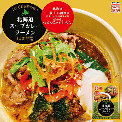 北海道銘菓 センカランド 藤原製麺 北海道スープカレーラーメン 1食 北海道 スープカレー ラーメン 乾麺 即席 つるつる もちもち さらさら 人気 お土産 手土産 自宅で ギフトバレンタイン