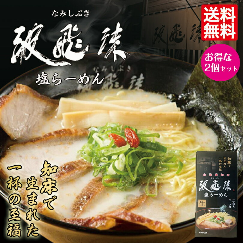 塩ラーメン 送料無料 北海道知床 波飛沫 塩ラーメン 2食入