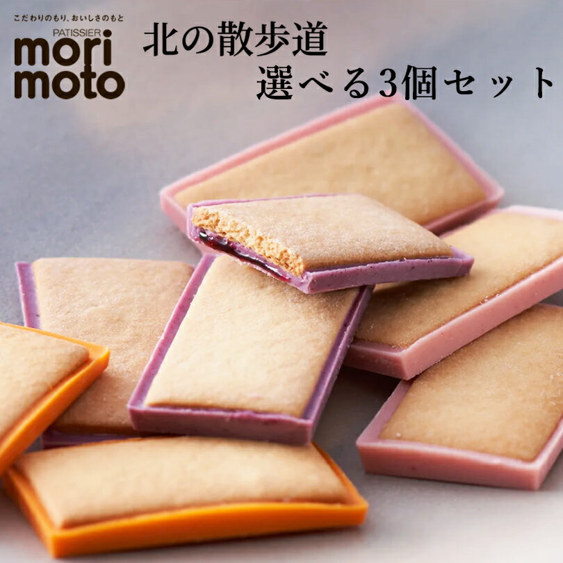 北の散歩道 3種類から選べる3個セット 送料無料 ハスカップ いちご メロン もりもと 北海道 お菓子 スイーツ クッキー チョコレート 果実 バレンタイン