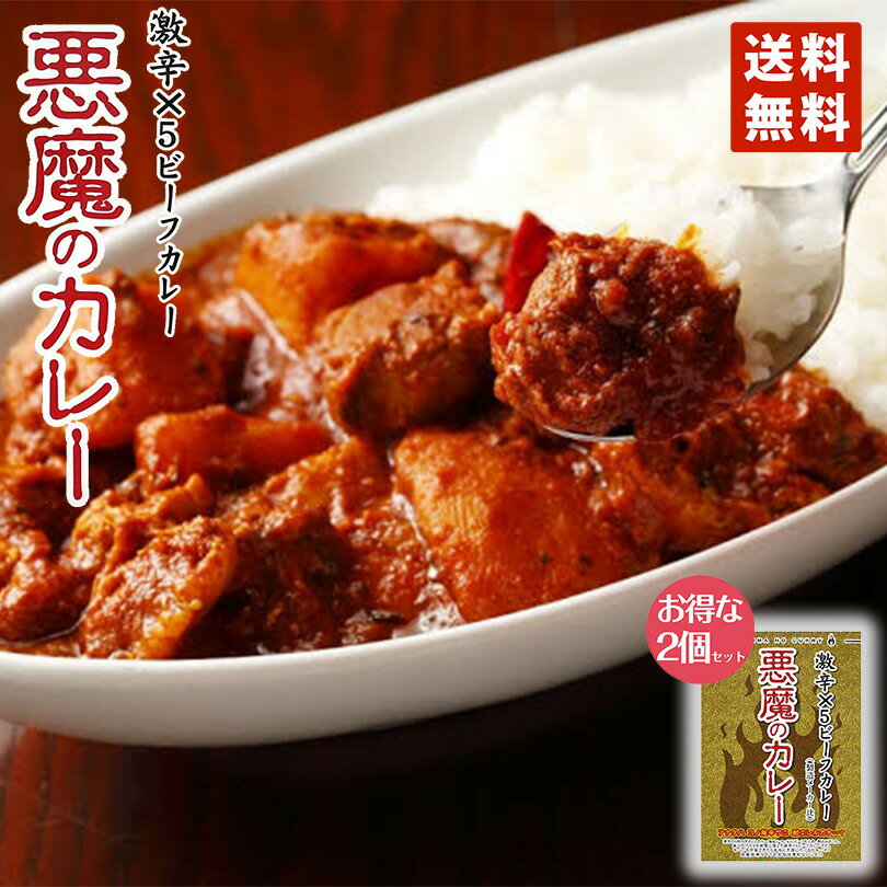 カレー レトルト 悪魔のカレー 180g×2個セット 激辛×5倍 メール便 送料無料 ビーフカレー 北都 ご当地 激辛 ビーフ 超激辛 お土産 手土産 プレゼント イベント YouTube チャレンジ 送料込 バレンタイン