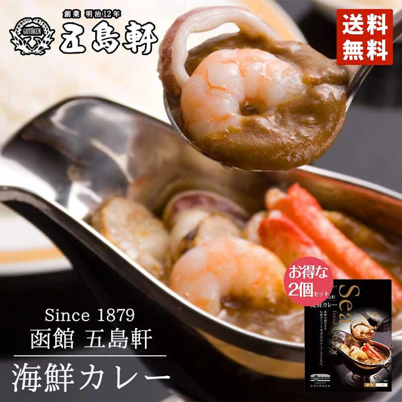 五島軒 海鮮カレー 1人前 330g × 2個セット レターパック配送便 送料無料 送料込み 北海道 ギフト お土産 プレゼント シーフード 海鮮 お取り寄せ カレー レトルト 老舗 有名店 バレンタイン