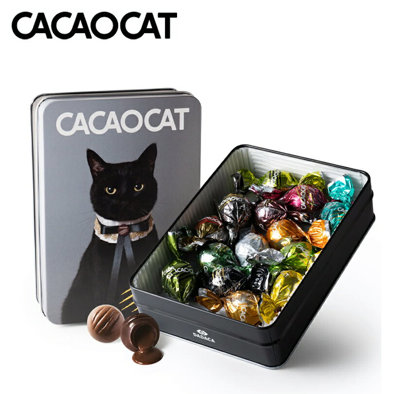 高級チョコレート（5000円程度） CACAOCAT 缶 14個入り CAT ダーク ミルク ホワイト ストロベリー 抹茶 ヘーゼルナッツ チョコバナナ チョコミント オレンジ キャラメル カフェラテ ほうじ茶 ゆず ピスタチオ 北海道 お土産 ギフト 人気 DADACA カカオキャット 猫 ネコ ねこ