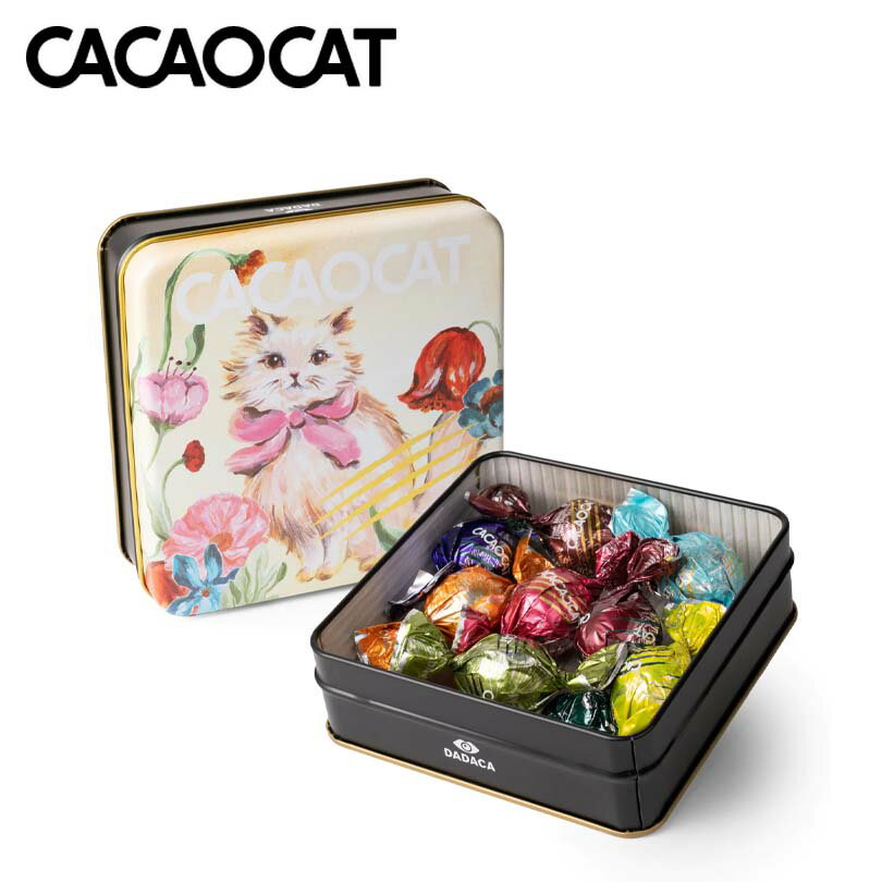 CACAOCAT 缶ミックス 8個入り FLOWER 8フレーバー ミルク ストロベリー オレンジ ピスタチオ ココナッツ ダークラズベリー ブルーベリー レモン チョコレート 北海道 お土産 ギフト 人気 DADACA カカオキャット 猫 ネコ ねこ