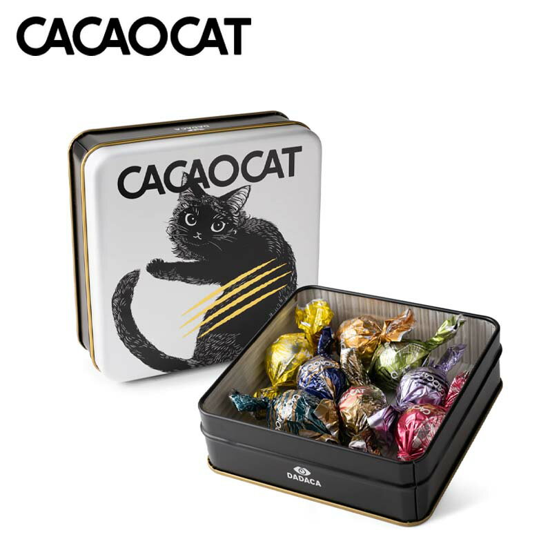 CACAOCAT 缶ミックス 8個入り WHITE 送料無料 ストロベリー チョコバナナ カフェラテ ほうじ ピスタチオ ミルク＆ホワイト カカオ65％ ロイヤルミルクティー チョコレート 北海道 お土産 ギフト 人気 DADACA カカオキャット 猫 ネコ ねこ