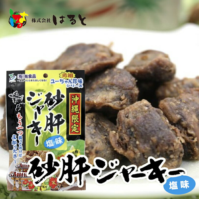 砂肝ジャーキー 塩味 50g 送料無料 沖縄 ユーちゅん珍味 お土産 おつまみ 沖縄の塩 ご当地 ギフト プレゼント