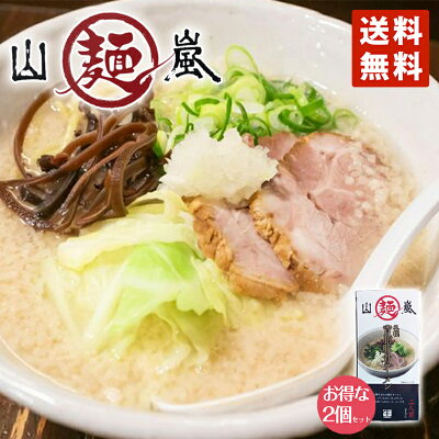 北海道銘菓 センカランド ラーメン 送料無料 山嵐 札幌背油豚骨ラーメン 2人前×2個セット 北海道 お土産 札幌 らーめん ラーメン とんこつ 人気店 生麺 有名店 ヤマアラシ