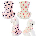 犬服 ドッグウェア 送料無料 ドット フリル ワンピース スカート 猫服 ドッグ キャット ノースリーブ 袖なし ティアード レース ドット柄 水玉 かわいい ...