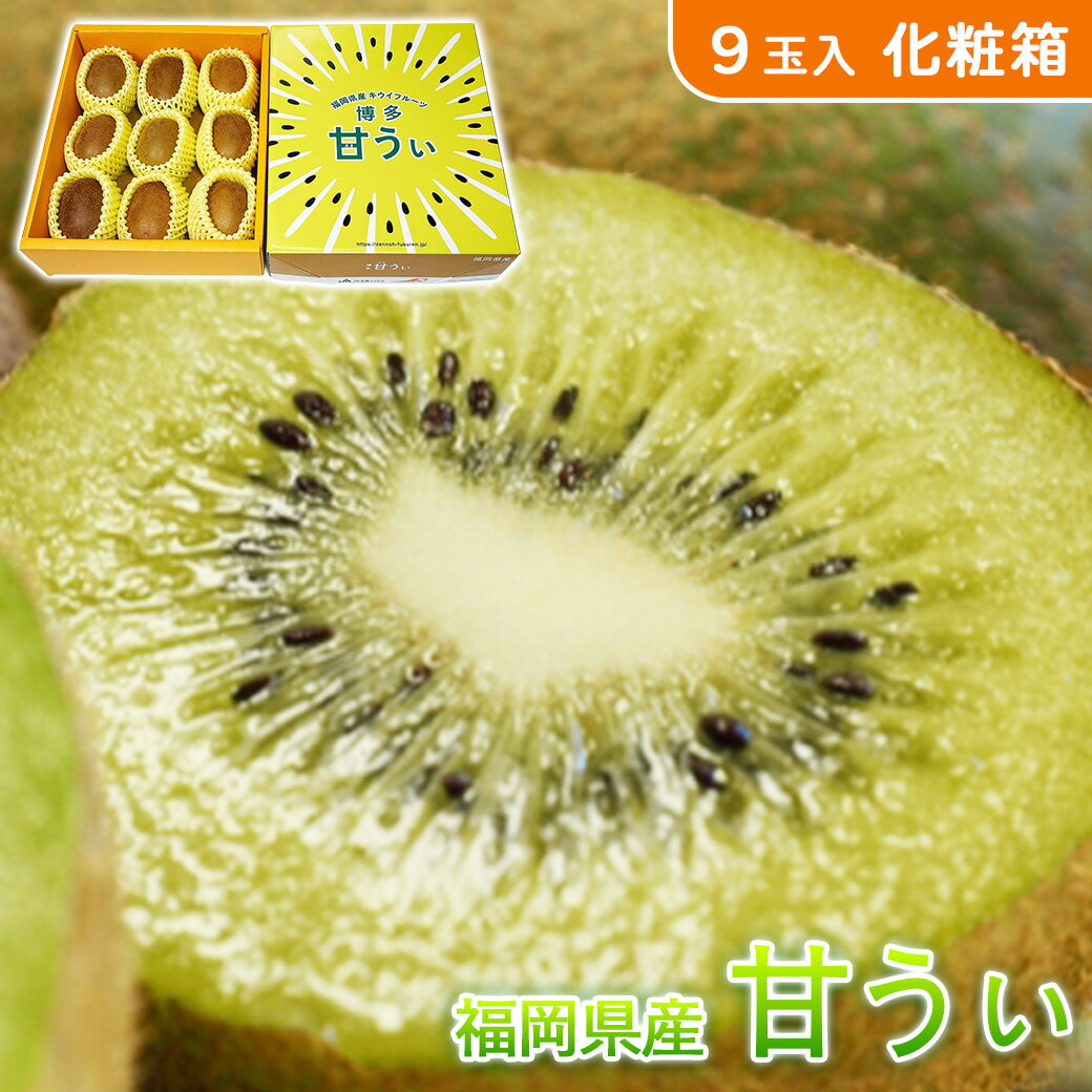 キウイ フルーツ グリーン キウィ 国産 福岡県産 甘うぃ 9玉入 化粧箱 大玉 送料無料 kiwi Kiwi KIWI あまうい 博多