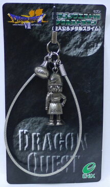 【未使用】ドラゴンクエストVII（セブン）　メタルストラップ　主人公＆メタルスライム　スクウェア【中古】