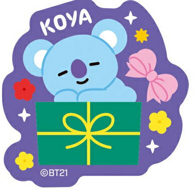 BT21 防弾少年団 ビーティーイシビル KOYA(Thank You) BT21 グミ ダイカットステッカー【バンダイ】【BTS】