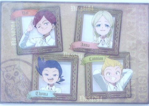 約束のネバーランド　トーマ＆ラニオン＆ナット＆アンナ　クリアポストカード　ハート