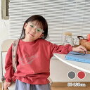 レトロロゴデザインロンT カットソー トップス ベビー キッズ 赤ちゃん 男の子 女の子 入園 入学 卒園 卒業退院 出産祝い プレゼント ギフト 写真撮影 お祝い 韓国子供服 服 シンプル 春 秋 冬 ナチュラル 80cm 90cm 100cm 110cm 120cm 130cm