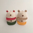 くまちゃんキャップハット帽子 ベビー 赤ちゃん お宮参り 退院 出産祝い ベビー 新生児 プレゼント ギフト 晴れ着 写真撮影 退院着 お食い初め 御祝 お祝い 韓国子供服 服 春 秋 冬 ナチュラル