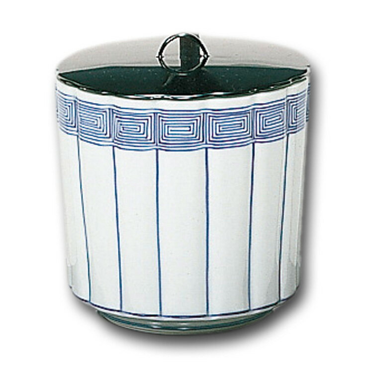 茶道具 水指（水差 みずさし） 水指 染付 桶側輪花 御室窯