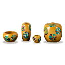 ポイント3倍以上(楽天カード利用) 茶道具 皆具(かいぐ) 皆具 黄交趾 花丸 高野昭阿弥(京都市)