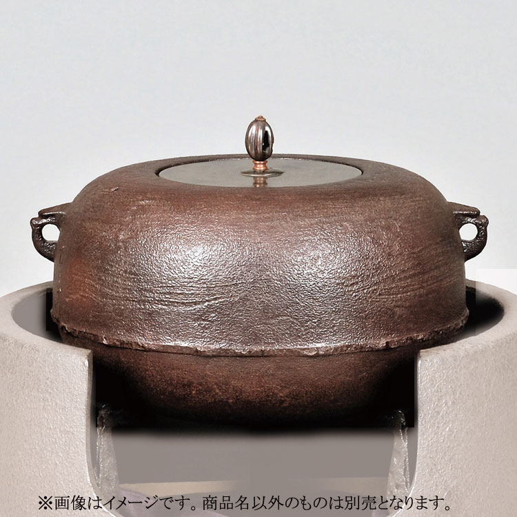 茶道具 風炉釜（ふろがま） 了々斎好写　刷毛目釜 加藤 忠三郎