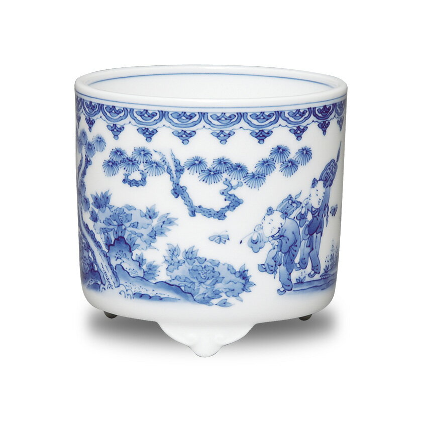 ポイント3倍以上（楽天カード利用） 茶道具 火入（ひいれ） 火入 白磁 染付唐子 横石嘉助