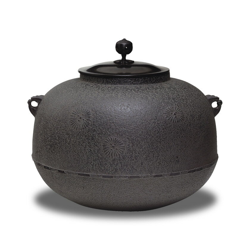 Rakuten - ポイント3倍以上（楽天カード利用） 茶道具 炉釜（ろがま） 炉釜 唐松地紋 平丸 菊地政光
