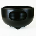 ポイント3倍以上(楽天カード利用) 茶道具 風炉(ふろ) 黒陶・乳足 眉風炉 尺〇 蒲池窯