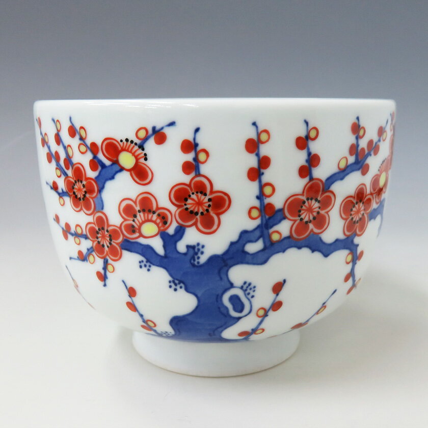 ポイント3倍以上（楽天カード利用） 茶道具 抹茶茶碗（まっちゃちゃわん） 茶碗 紅白梅 景徳鎮 王懐英