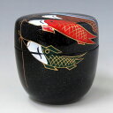ポイント3倍以上(楽天カード利用) 茶道具 棗(なつめ) 中棗 黒塗 キララ鯉のぼり 樹脂製 ギフト 通販 千紀園