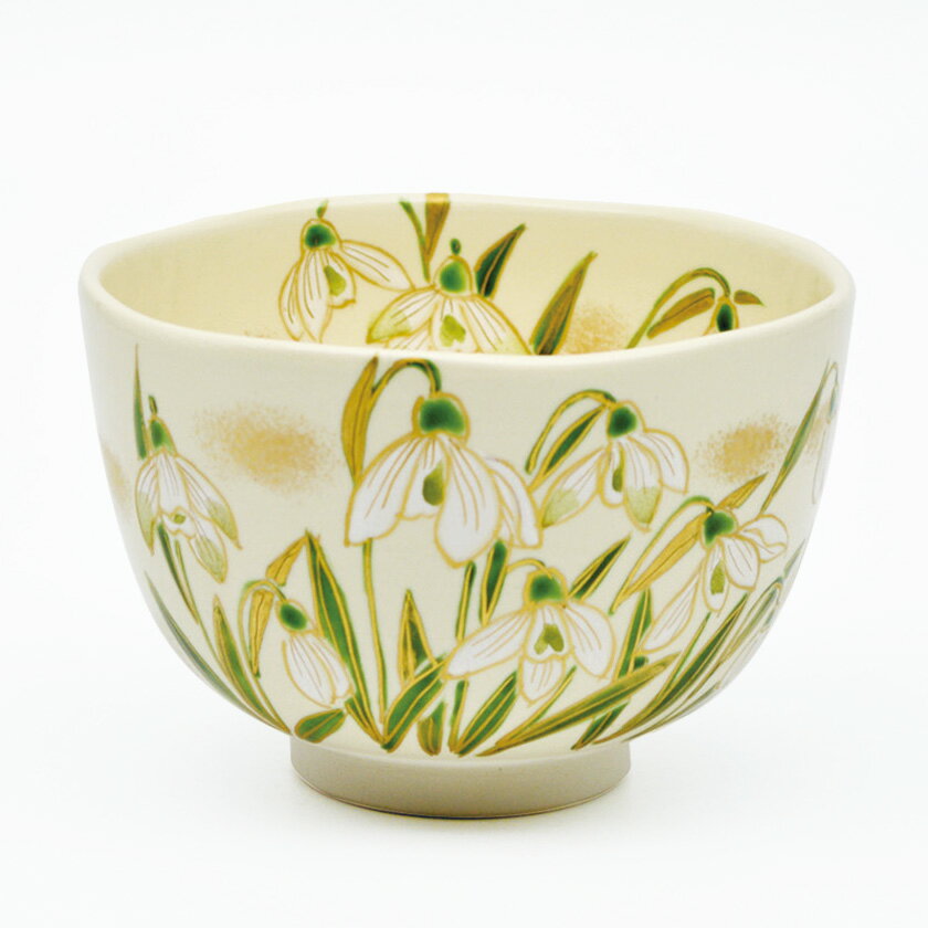 ポイント3倍以上（楽天カード利用） 茶道具 抹茶茶碗（まっちゃちゃわん） 茶碗 仁清 スノードロップ ..