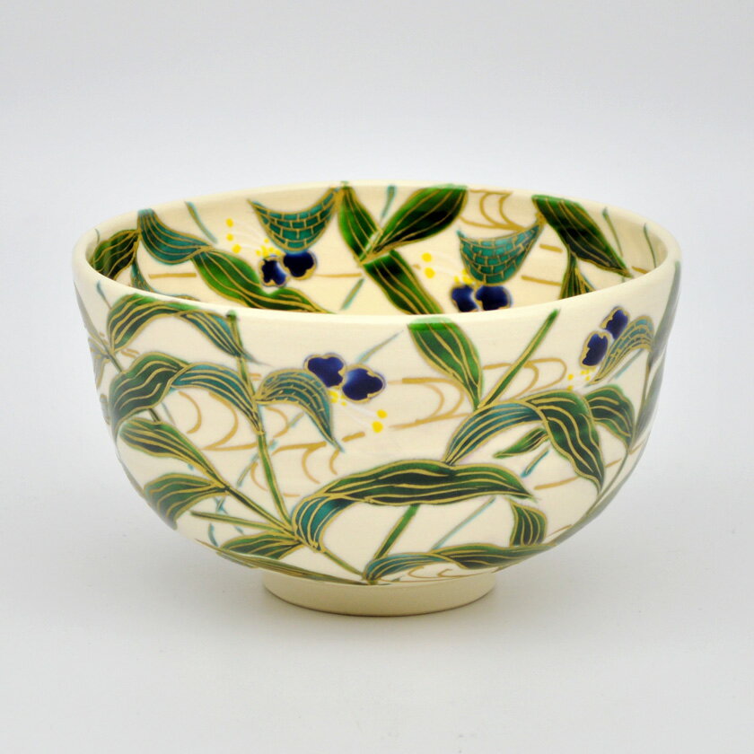 ポイント3倍以上（楽天カード利用） 茶道具 抹茶茶碗（まっちゃちゃわん） 茶碗 仁清 露草 加藤 如水