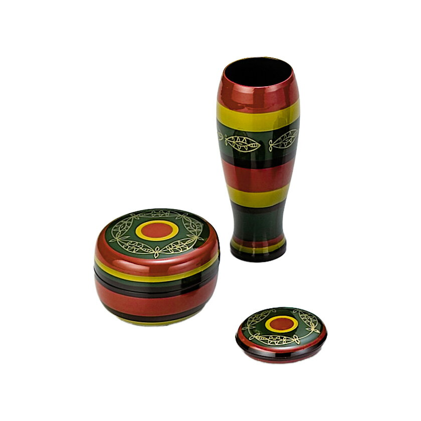 Rakuten - ポイント3倍以上（楽天カード利用） 茶道具 塗 三点セット(棗・香合・茶筅筒) 太独楽 樹脂製