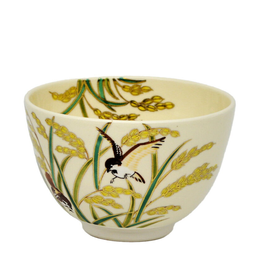 ポイント3倍以上（楽天カード利用） 茶道具 抹茶茶碗（まっちゃちゃわん） 茶碗 仁清 稲穂に雀 加藤 永真