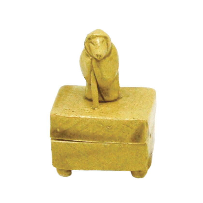 ポイント3倍以上（楽天カード利用） 茶道具 香合（こうごう） 益子焼 香合 黄瀬戸 釣狐 三武 信家のサムネイル