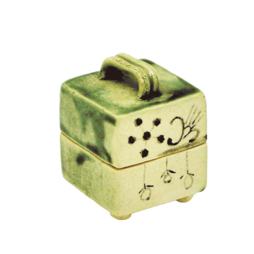 ポイント3倍以上（楽天カード利用） 茶道具 香合（こうごう） 益子焼 香合 織部 四方 三武 信家