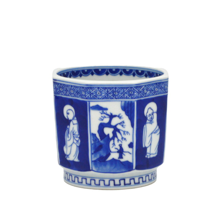 ポイント3倍以上(楽天カード利用) 茶道具 抹茶茶碗(まっちゃちゃわん) 景徳鎮 茶碗 八角 羅漢文 王 懐英