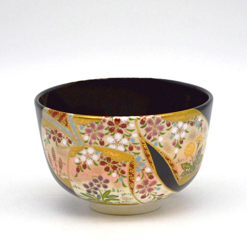 ポイント3倍以上（楽天カード利用） 茶道具 抹茶茶碗（まっちゃちゃわん） 茶碗 黒仁清 誰ヶ袖 中村 秋峰