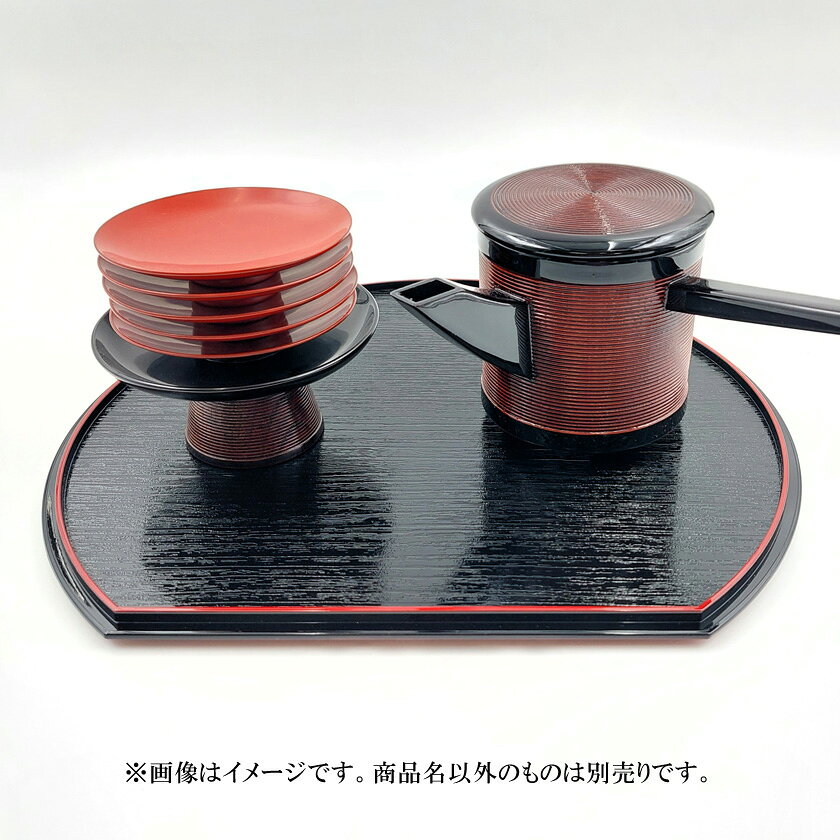 茶道具 盆（ぼん） 半月膳 尺二 両面盆 黒天朱 裏朱 五枚 樹脂　※画像はイメージです。商品名以外のものは別売りです。