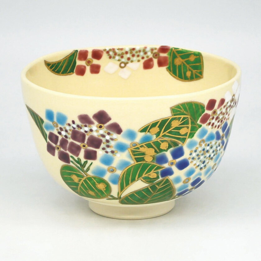 ポイント3倍以上（楽天カード利用） 茶道具 抹茶茶碗（まっちゃちゃわん） 茶碗 仁清 紫陽花 伊坂 清香