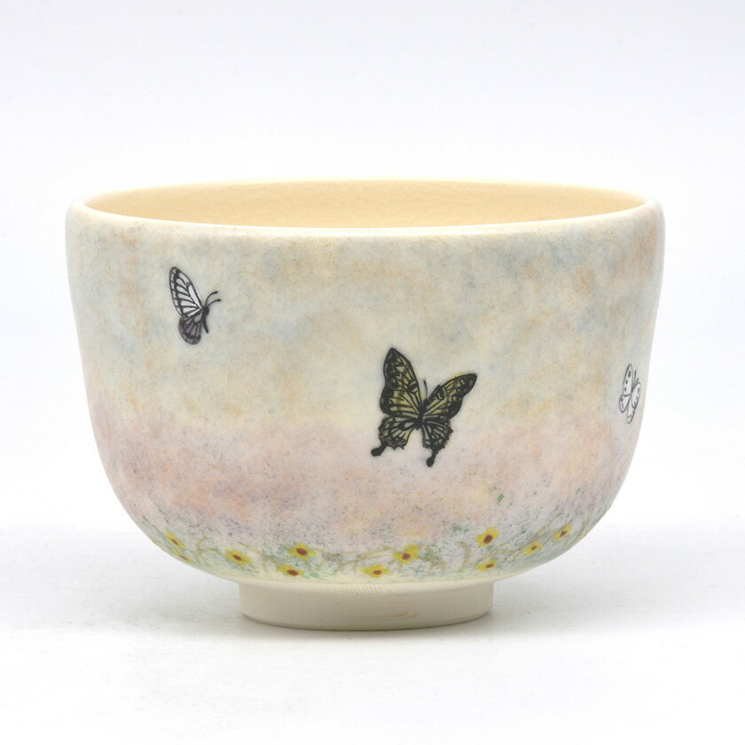 【ポイント10倍 期間2月4日20時～2月10日1時59分】 茶道具 小茶碗（こちゃわん） 小茶碗 夢（蝶々） 山岡 善高 お雛様 桃の節句 上巳の節句
