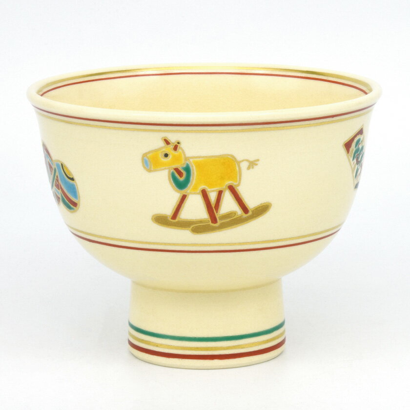茶道具 抹茶茶碗（まっちゃちゃわん） 茶碗 馬上杯 玩具馬絵 中村 秋峰 干支 午（うま、馬）