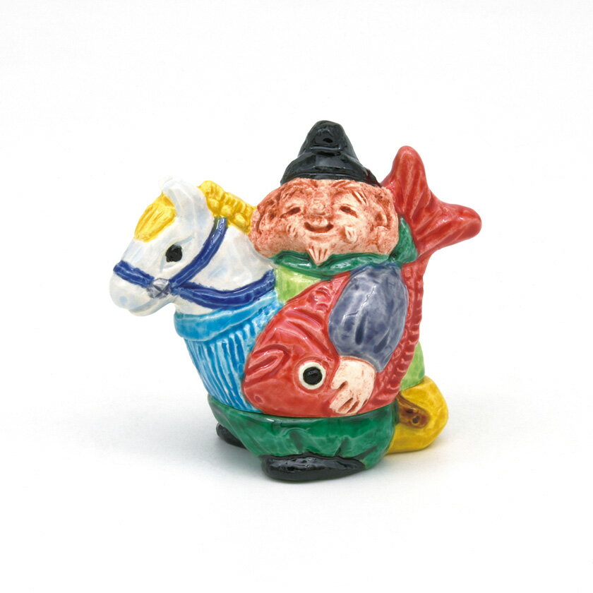 茶道具 香合（こうごう） 香合 恵比寿 春駒 中村 翠嵐 干支 午（うま、馬）