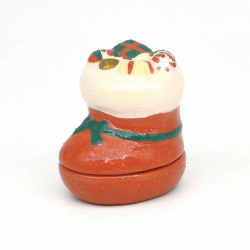 ポイント3倍以上（楽天カード利用） 茶道具 香合（こうごう） 香合 クリスマスブーツ 楽入窯 クリスマス Xmas Christmas 聖誕節