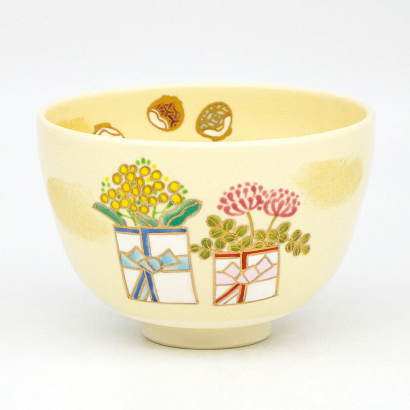 ポイント3倍以上（楽天カード利用） 茶道具 抹茶茶碗（まっちゃちゃわん） 茶碗 仁清 花雛 加藤 永真